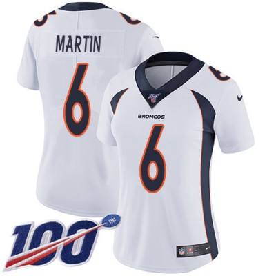 Nike Denver Broncos #6 Sam Martin White Women's Stitched NFL 100th Season Vapor Untouchable Limited Jersey